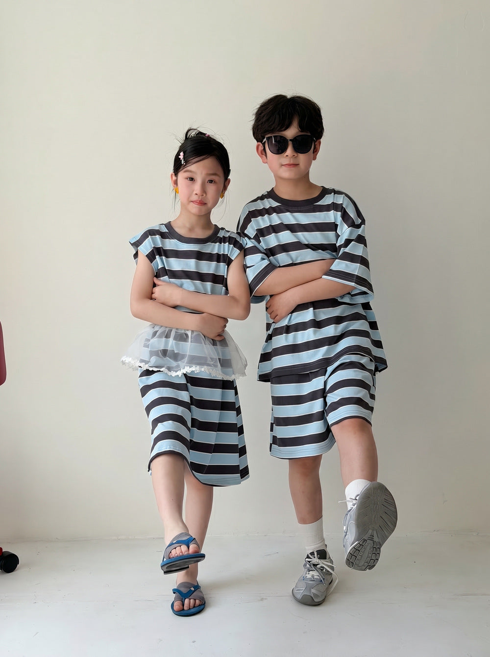 Kids' Striped Casual Two-Piece Set