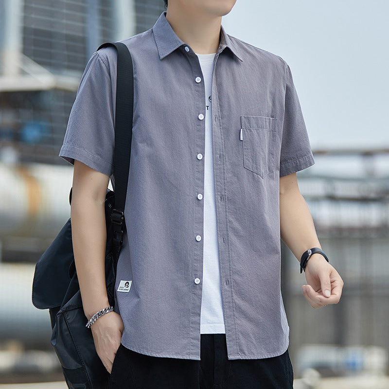 Casual Short-Sleeve Button-Up