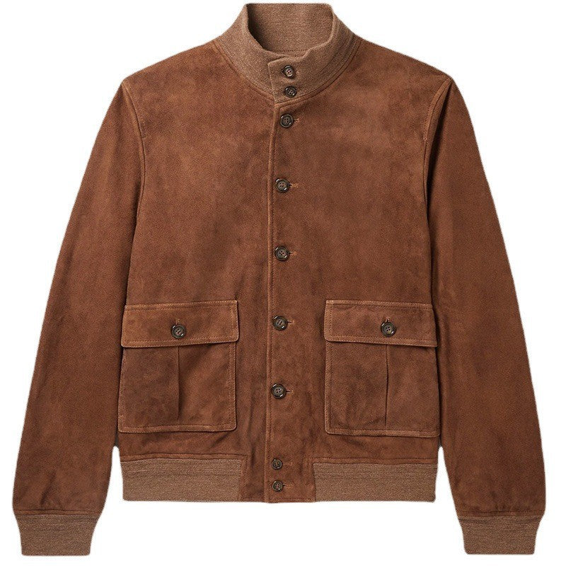 Premium Suede Bomber Jacket