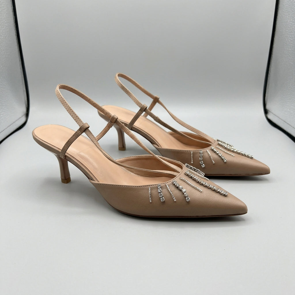 Embellished Pointed-Toe Slingbacks – product view