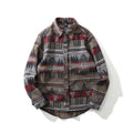 Vintage Ethnic Pattern Flannel Overshirt