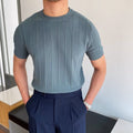 Ribbed Knit Crewneck Tee