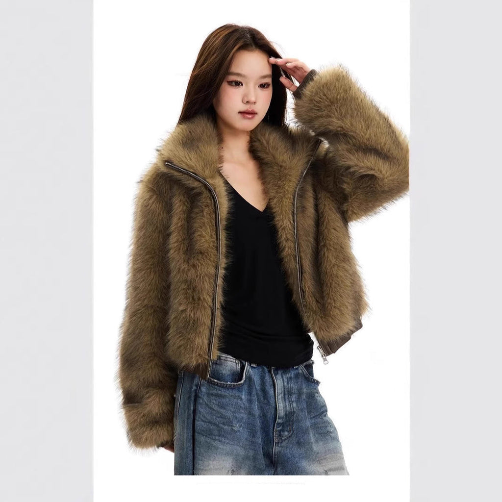 Faux Fur Bomber Jacket