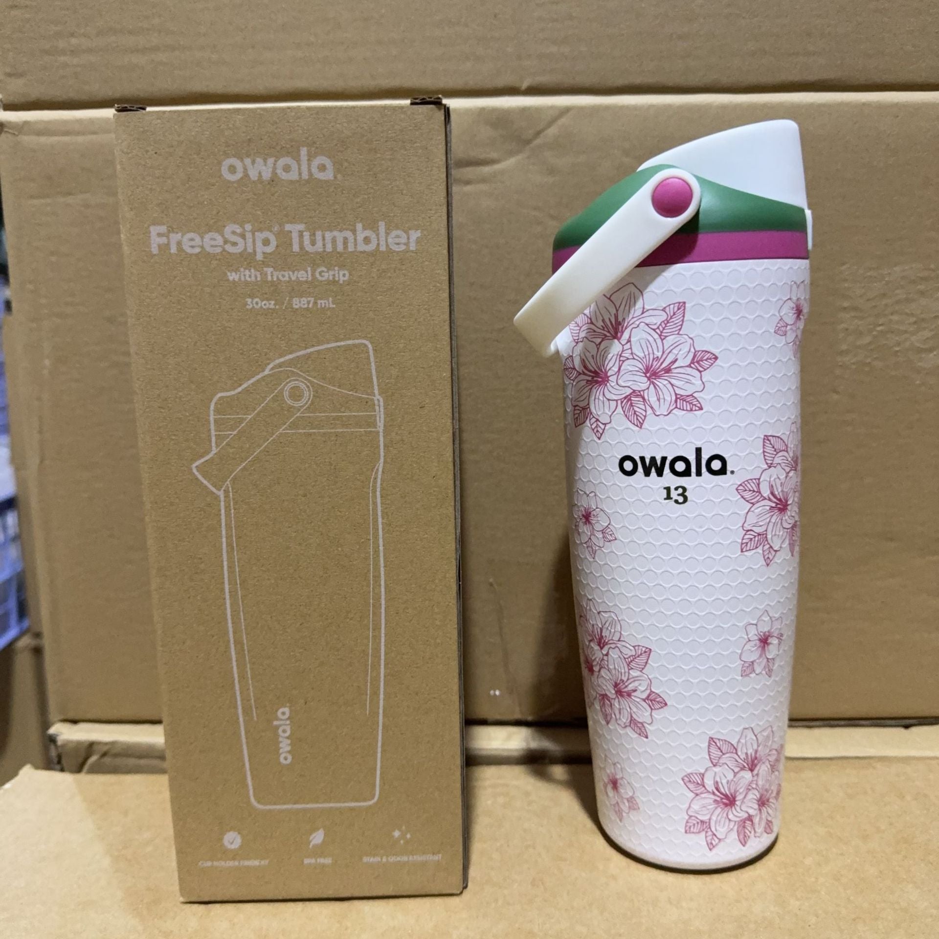 30oz Printed Insulated Water Bottle with Straw