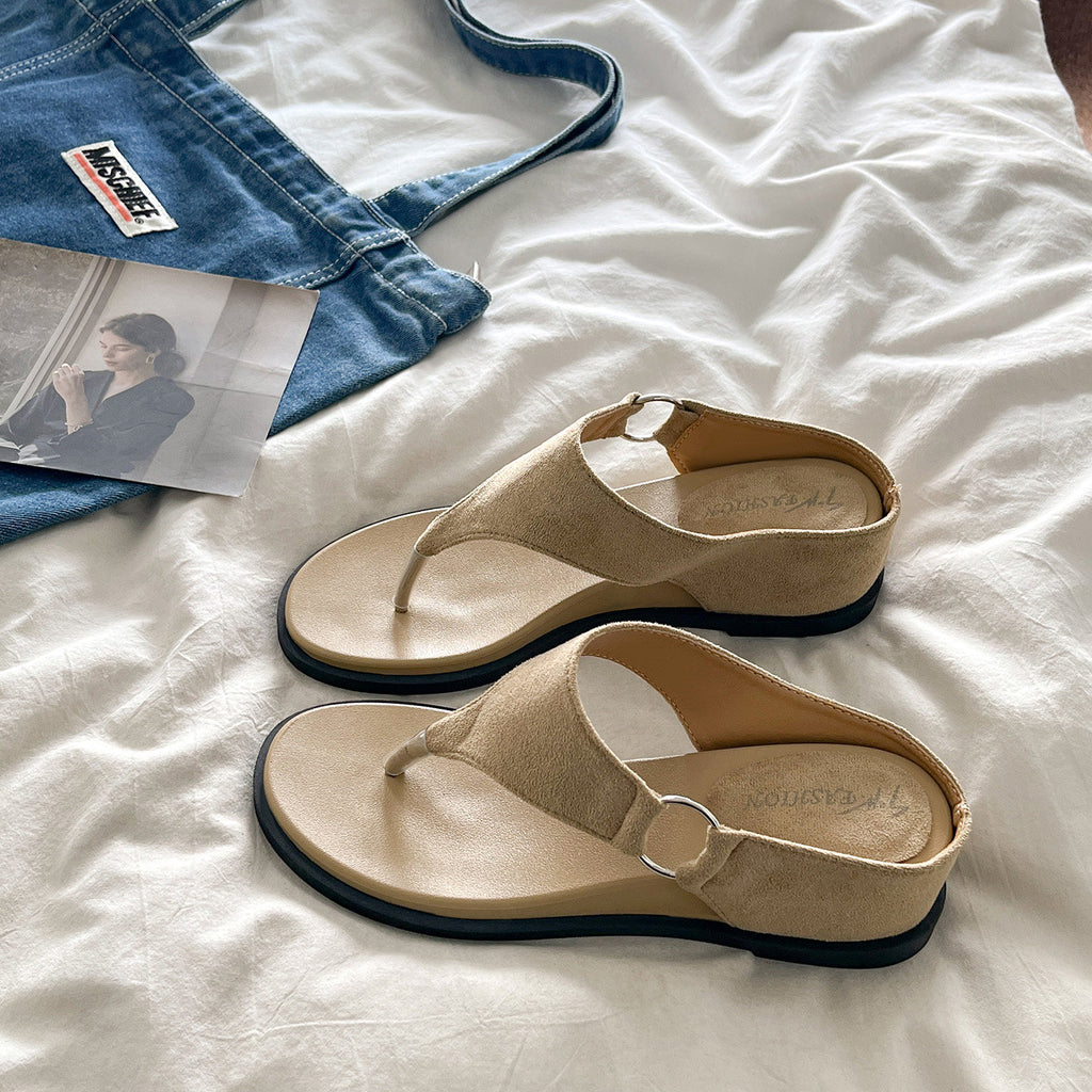 Square-Toe Wedge Flip-Flops