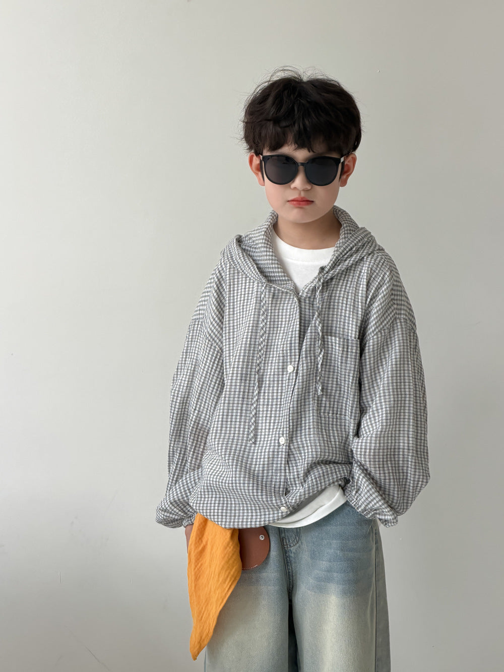 Kids' Plaid Hooded Sun-Protection Jacket