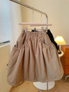 Large pockets cotton skirt in khaki