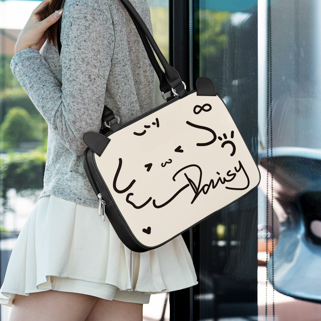 Cartoon Print Shoulder Laptop Bag