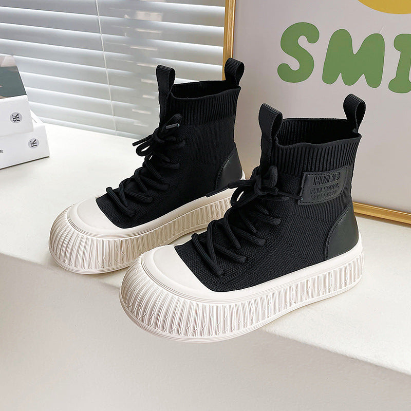 Knitted High-Top Sneakers