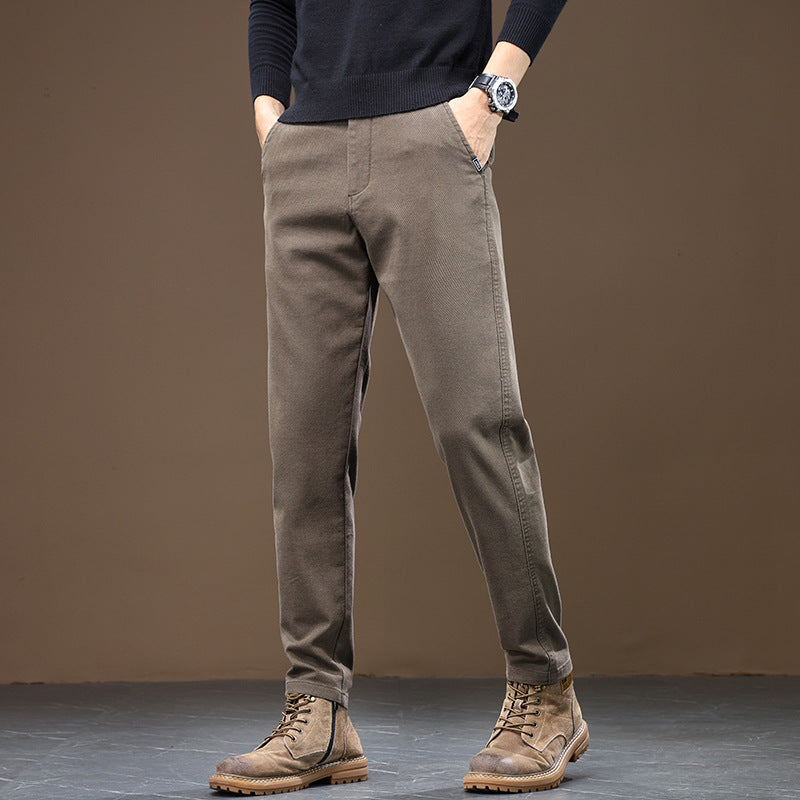 Men's Straight-Fit Stretch Business Casual Trousers