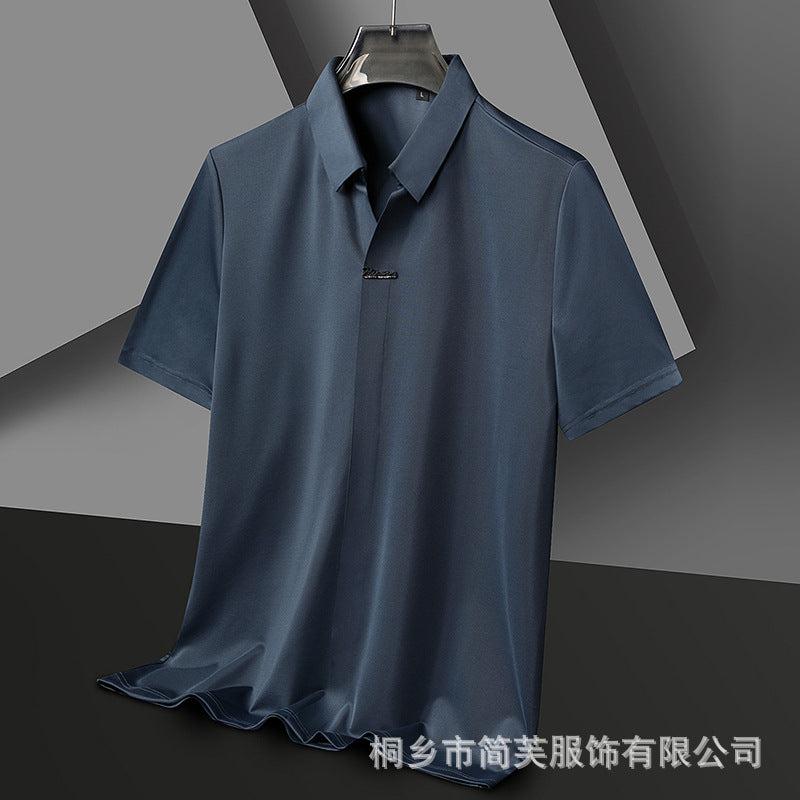 Men's Lapels Seamless Scissor Collar Loose Stretch POLO