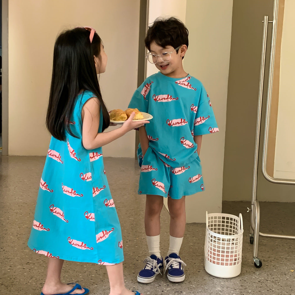 Kids' Graffiti T-Shirt and Skirt/Shorts Set
