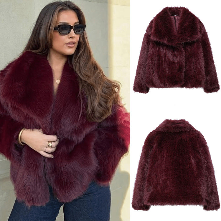 Women's Plush Collared Jacket