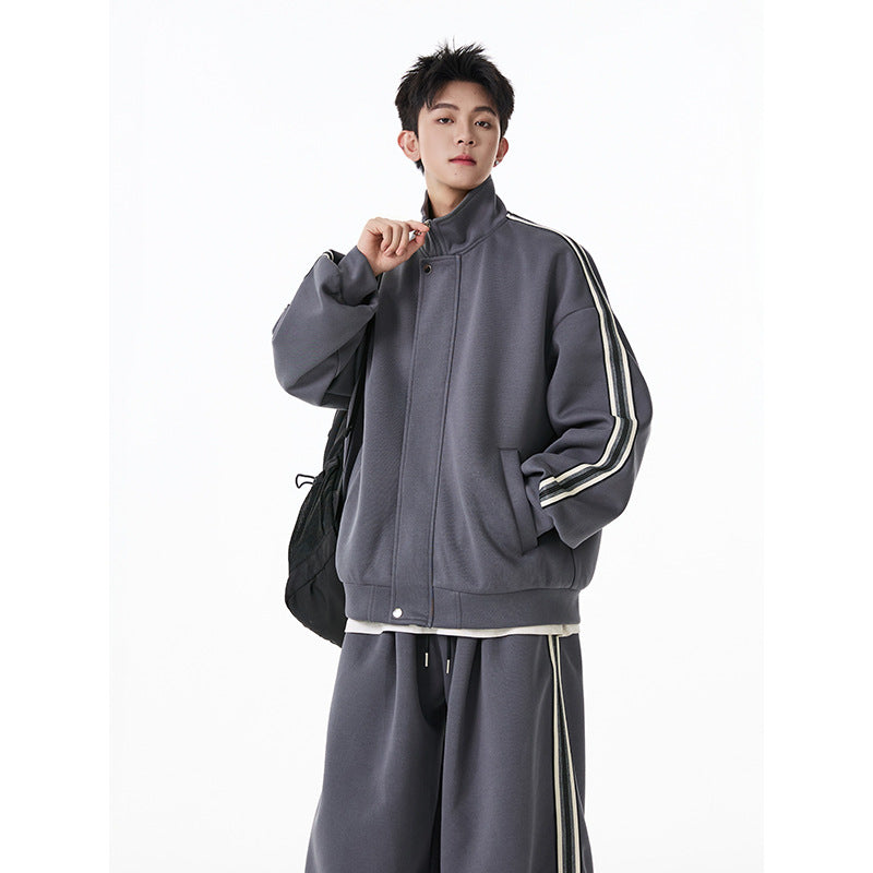 Sporty Retro Zip Tracksuit Set