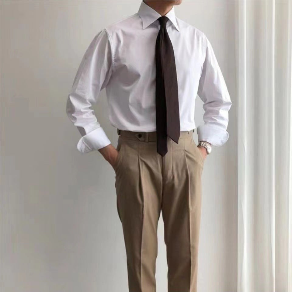 Modern Point-Collar Wrinkle-Resistant Dress Shirt