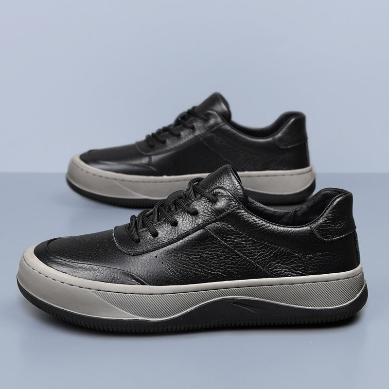 Premium Grain Leather Casual Sneakers
