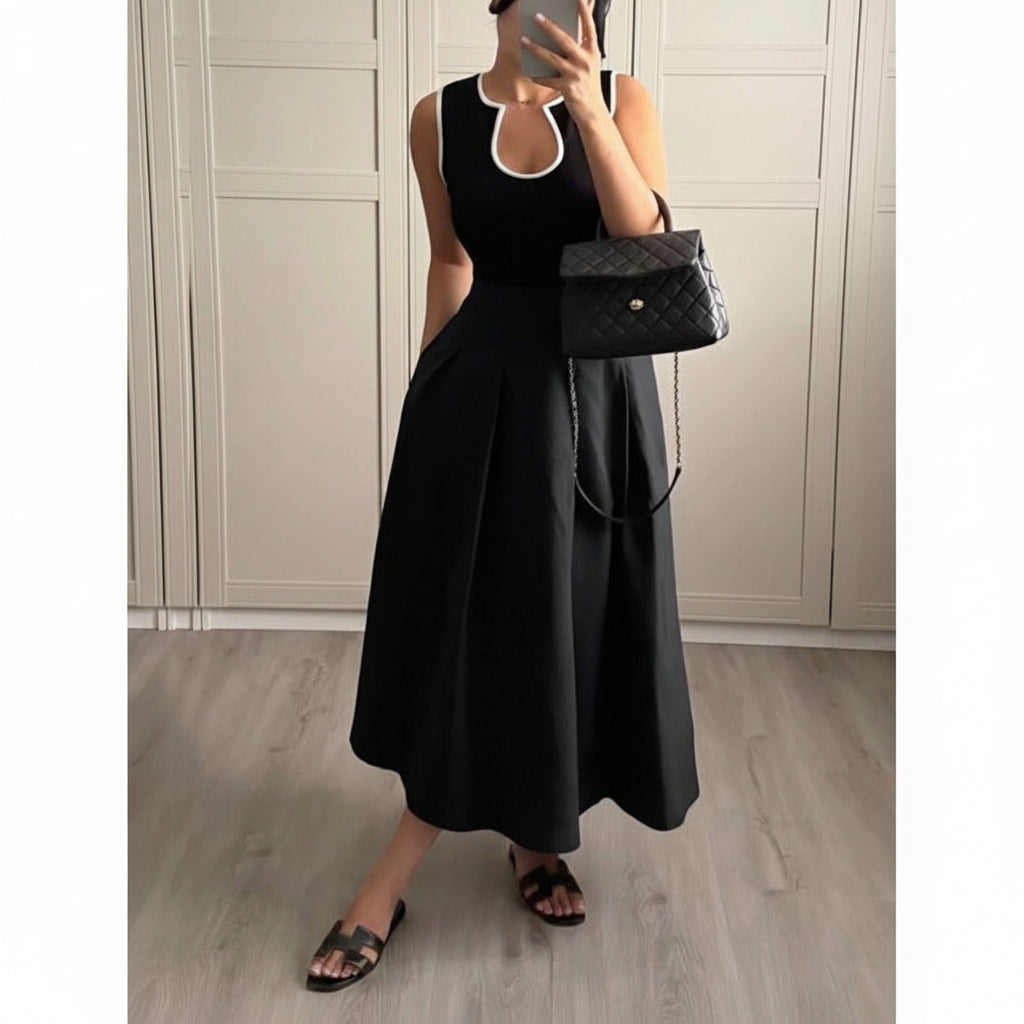 Elegant Vintage U Neck A Line Dress