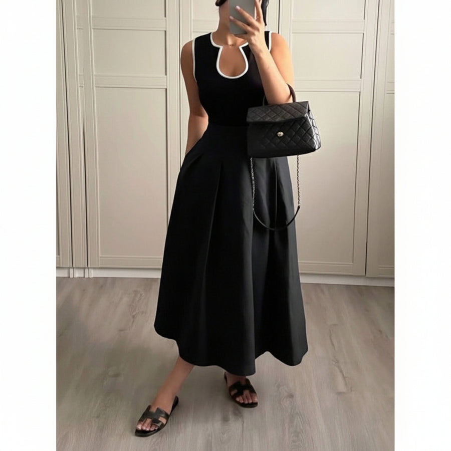Elegant Vintage U Neck A Line Dress
