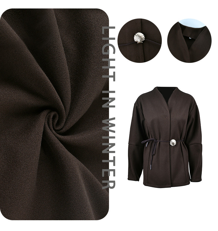 Minimalist Belted Woolen Jacket