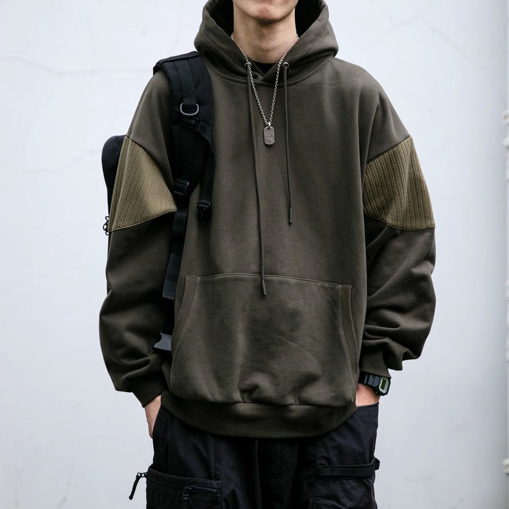 Thickened Patchwork Hoodie