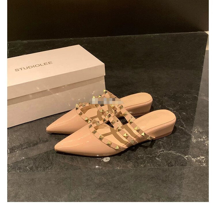 Studded Wedge Mules