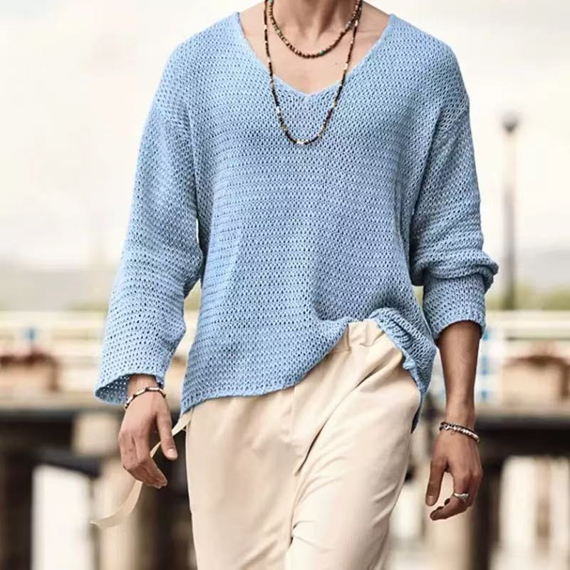 Men's V-Neck Knit Sweater