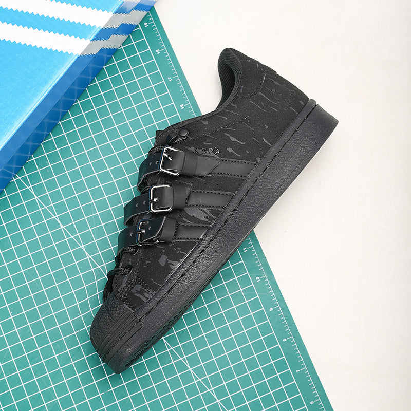 Buckle Strap Canvas Sneakers