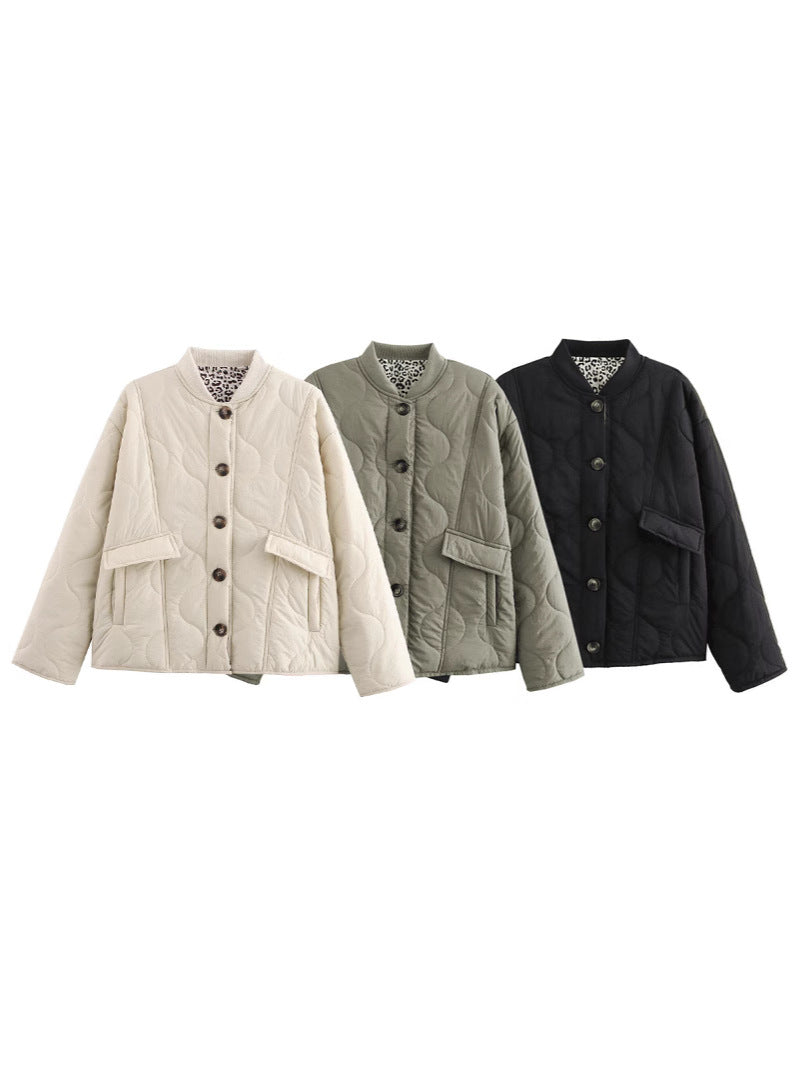 Women's Quilted Button Jacket