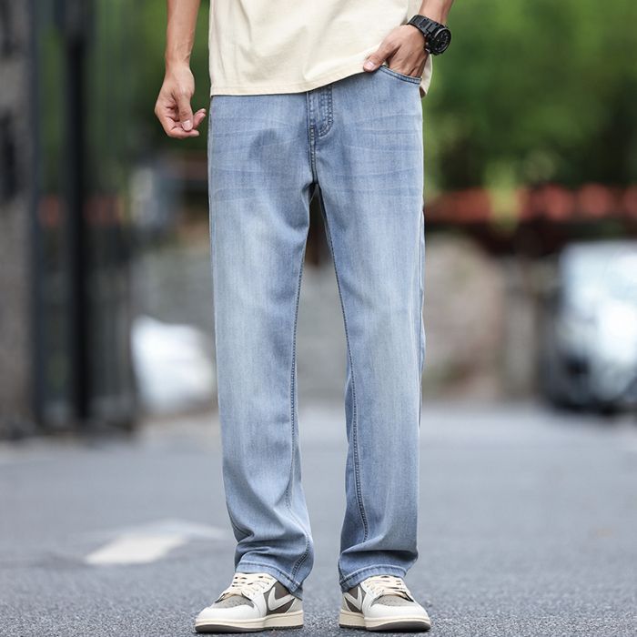 Lightweight Straight-Leg Denim