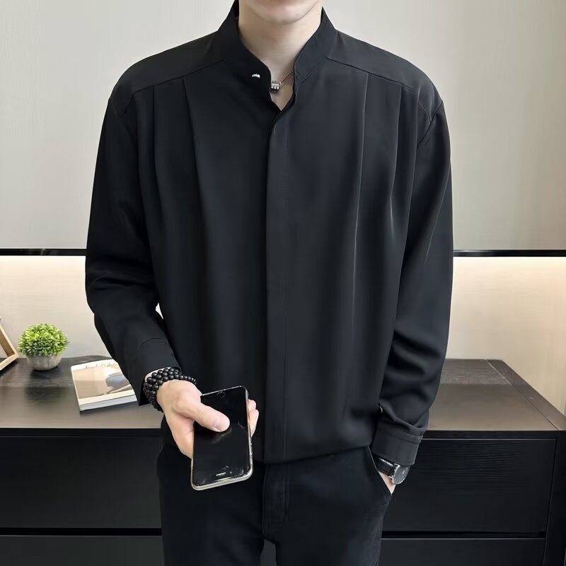 Men’s Minimalist Mandarin Collar Shirt