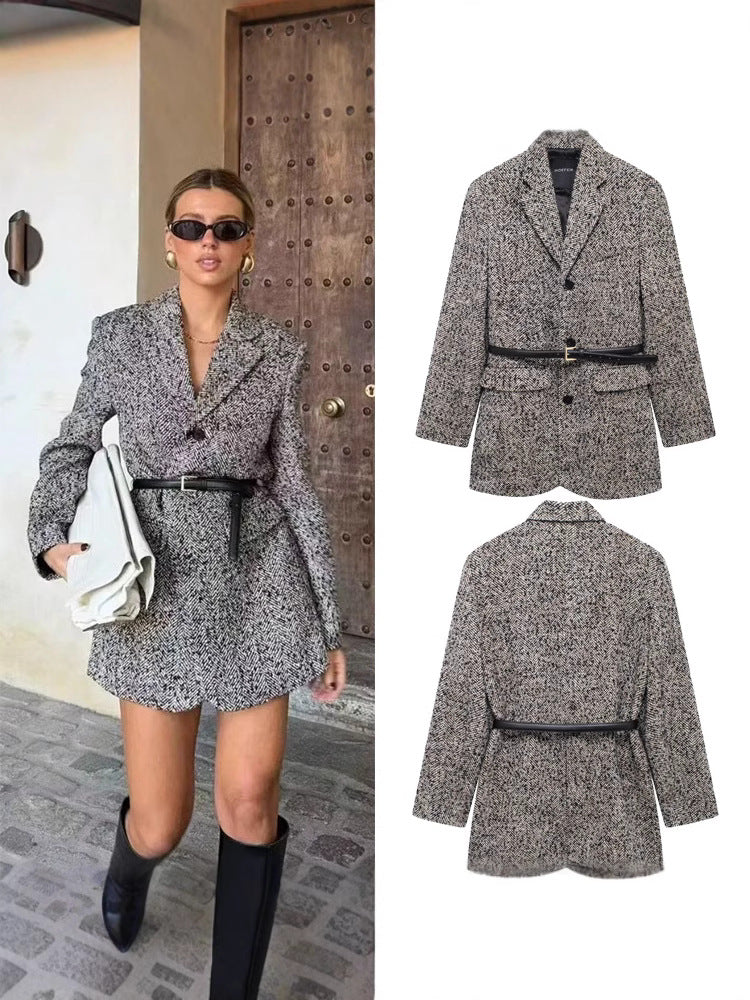 Women's Belted Relaxed Blazer