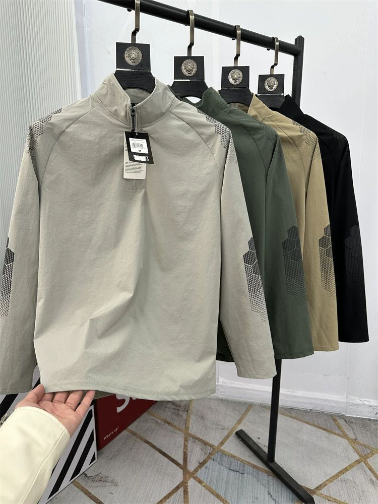 Hex-Pattern Performance Half-Zip Pullover