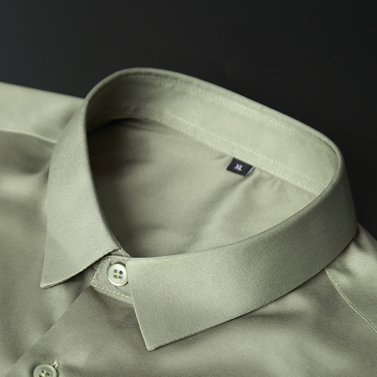 Men's Wrinkle-Resistant Business Casual Long-Sleeve Shirt