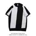 Vertical Contrast Knit Polo