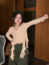 BY26Q59 floral tassel base shirt is orange