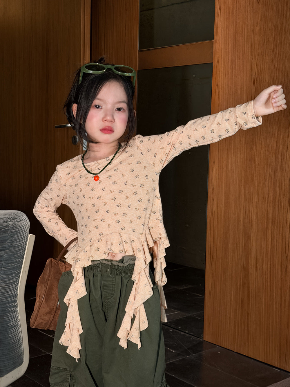 Girls' Floral Long-Sleeve T-Shirt