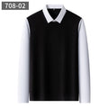 Men’s Integrated Layered-Look Cashmere Blend Pullover