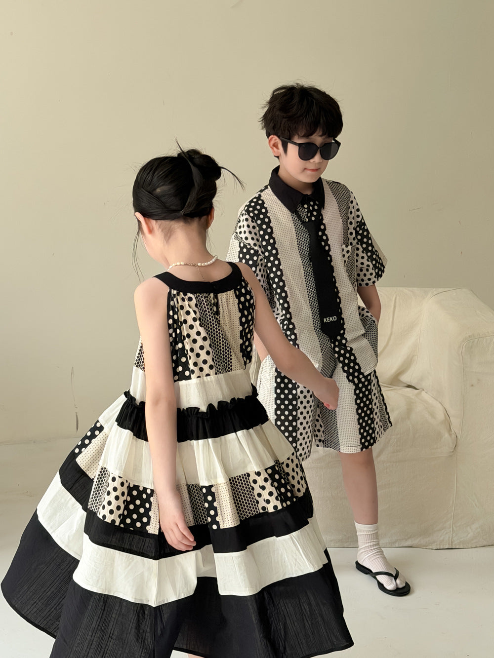 Kids' Color-Block Two-Piece Shorts Set