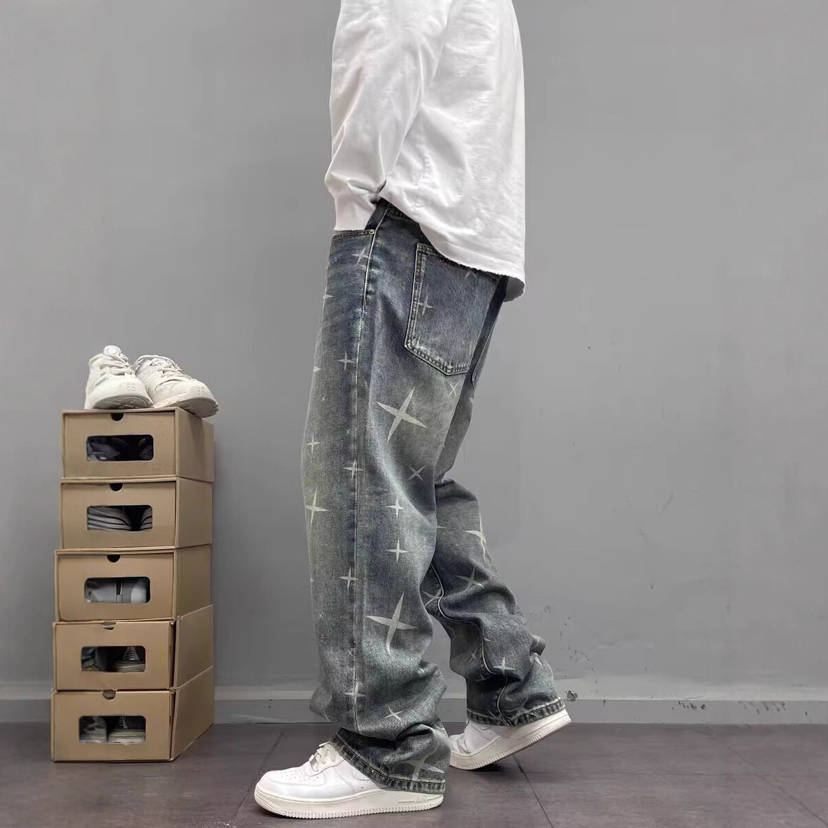 Stellar Grunge Wide Leg Denim