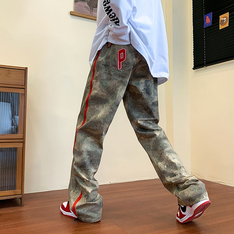 Loose Fit Camo Casual Pants