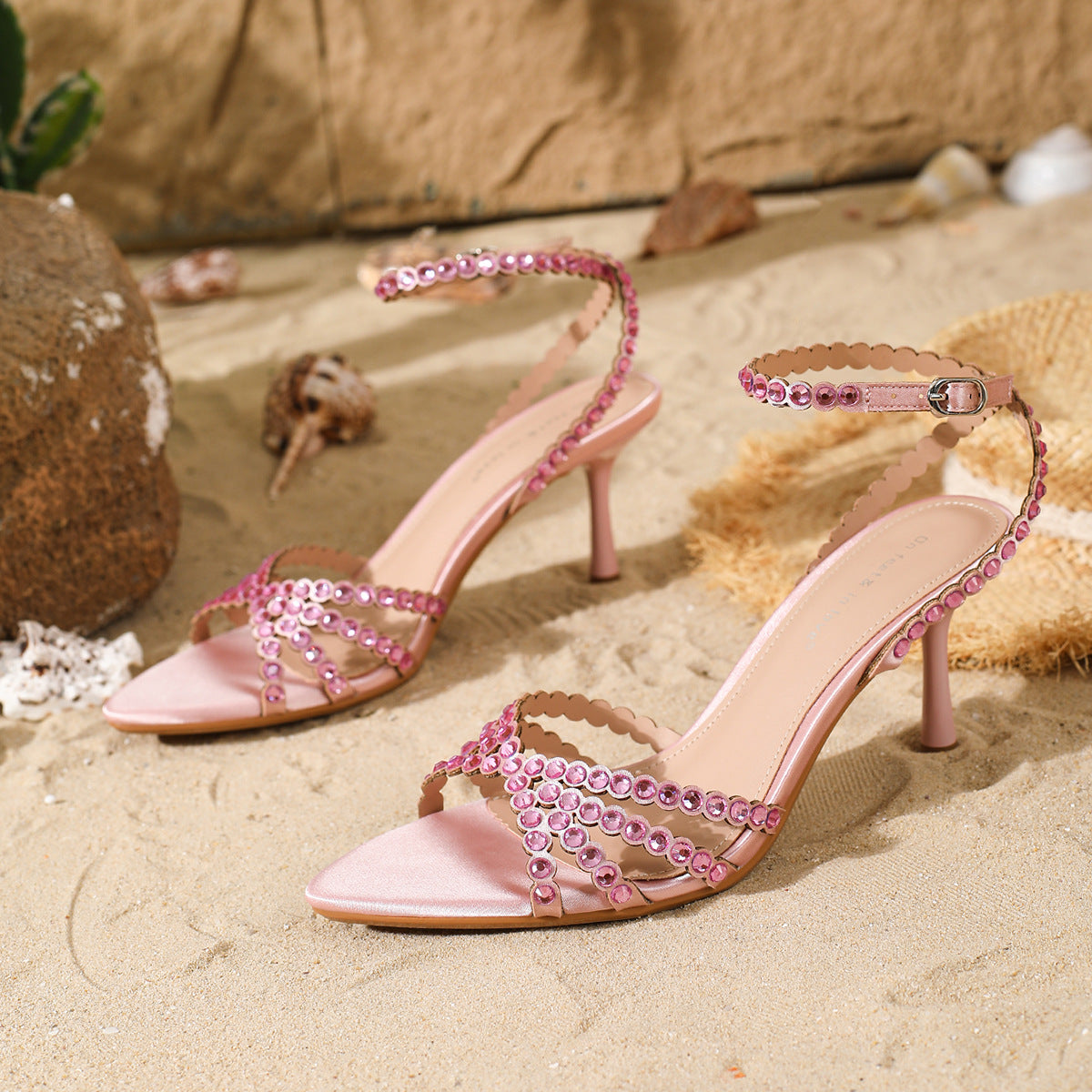Satin Rhinestone Sandals