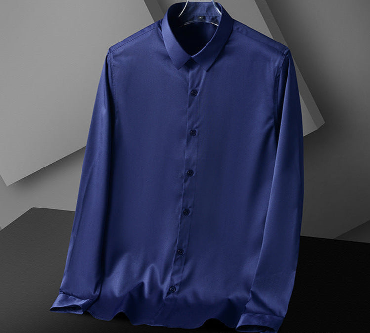 Men's Wrinkle-Resistant Business Casual Long-Sleeve Shirt