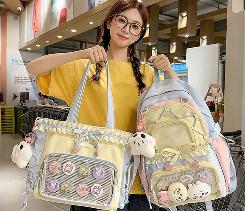 Ruffled Clear Display Backpack