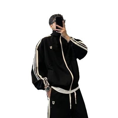 Trendy Stand-Collar Sports Set