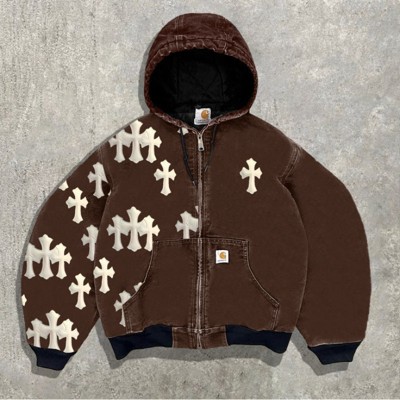 Men’s Hooded Utility Print Jacket