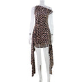 Leopard Print Off Shoulder Asymmetrical Mini Dress