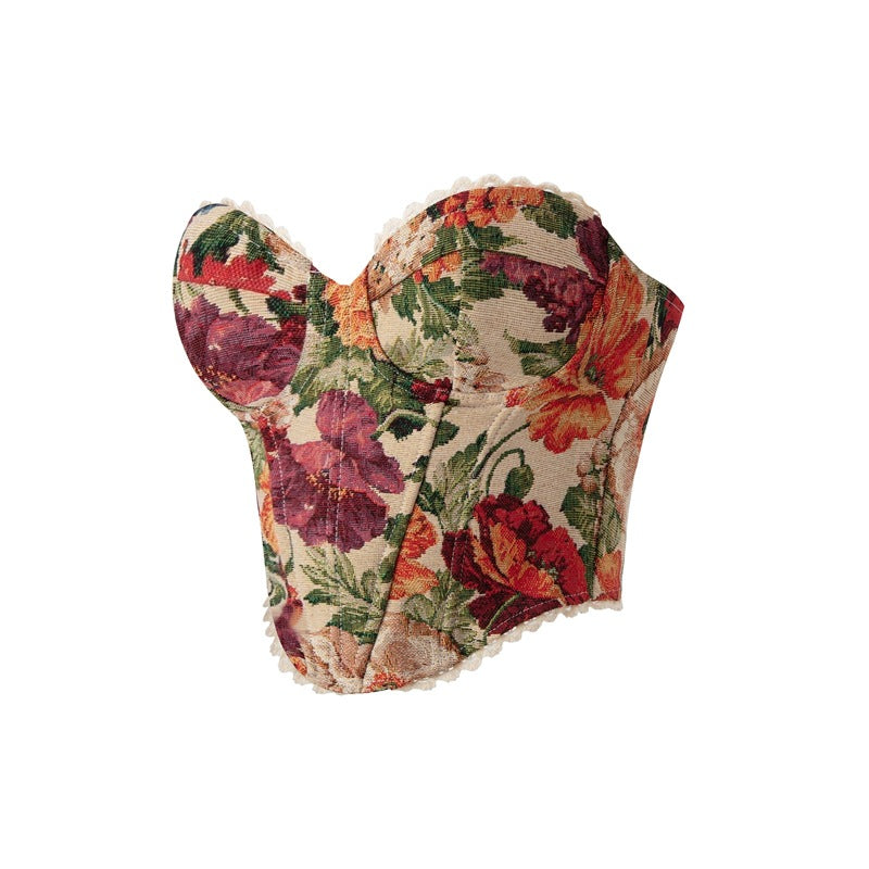 Vintage Tapestry Lace Corset Top