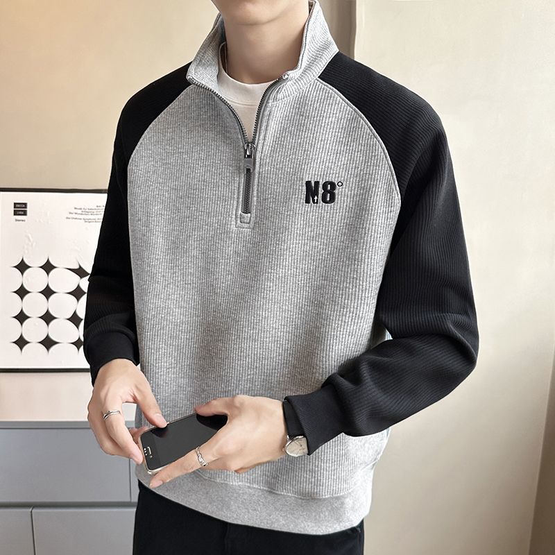 Half-Zip Stand Collar Sweatshirt