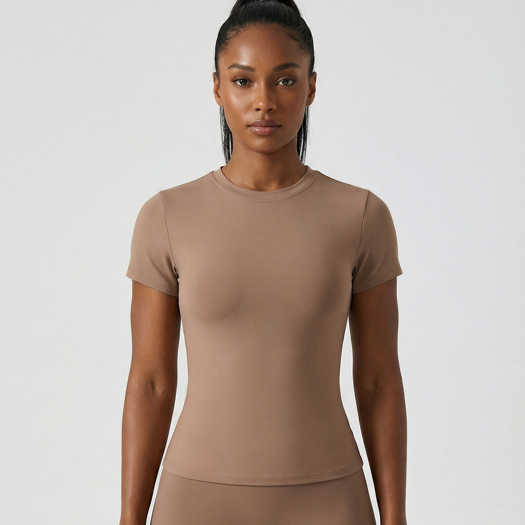 Slim-Fit Short-Sleeve Yoga Top