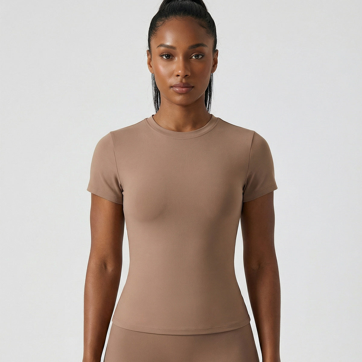 Slim-Fit Short-Sleeve Yoga Top